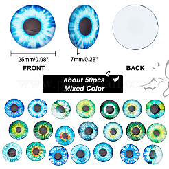 1 Bag Printed Glass Cabochons&nbsp;GGLA-PH0001-45B