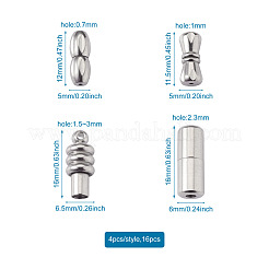 16Sets 4 Style 304 Stainless Steel Screw Clasps&nbsp;STAS-FW0001-08P