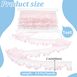 5 Yards Polyester Pleated Lace Trim&nbsp;OCOR-FG0003-36E
