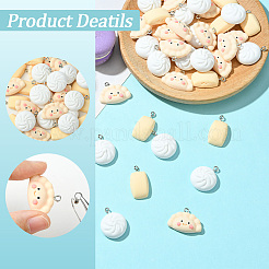 48Pcs 3 Styles Opaque Resin Pendants&nbsp;CRES-SC0003-10