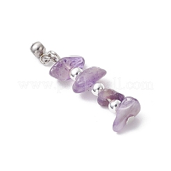 10Pcs 10 Styles Natural & Synthetic Mixed Gemstone Chip Electroplate Non-magnetic Synthetic Hematite Beaded Pendants&nbsp;PALLOY-JF03856