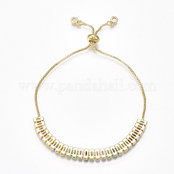 Adjustable Brass Cubic Zirconia Slider Bracelets&nbsp;BJEW-S141-03