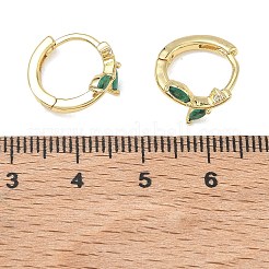 Brass Micro Pave Cubic Zirconia Hoop Earrings for Women&nbsp;EJEW-A167-12G