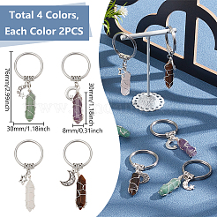 Wire Wrapped Gemstone Bullet Pendant Keychains&nbsp;KEYC-AB00075