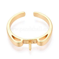 Brass Cup Peg Ring Settings&nbsp;KK-N274-36G