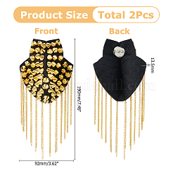 Non-woven Fabrics & Plastic & Iron Tassel Rivet Epaulettes&nbsp;AJEW-WH0481-521G