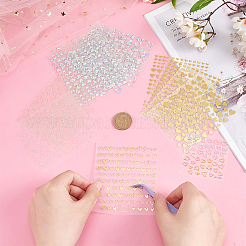 13 Sheets 13 Style 3D Bronzing/Laser Heart Pattern Nail Art Sticker&nbsp;DIY-OC0010-90