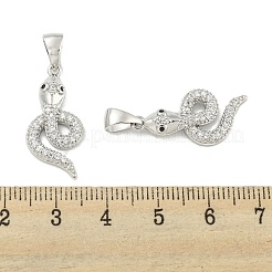 Brass Micro Pave Clear Cubic Zirconia Pendants&nbsp;ZIRC-P115-08P