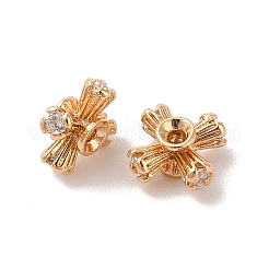 Brass Micro Pave Clear Cubic Zirconia Beads&nbsp;KK-B100-052G