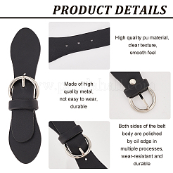 6 Sets 3 Colors Black PU Leather Buckles&nbsp;FIND-FG0002-23