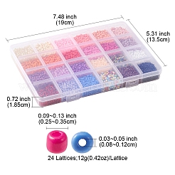 6408Pcs 24 Style 8/0 Glass Seed Beads&nbsp;SEED-FS0001-13