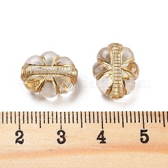 Metal Enlaced Transparent Acrylic Beads&nbsp;MACR-M045-11