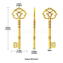 6Pcs 3 Colors Tibetan Style Zinc Alloy Big Pendants&nbsp;FIND-FS0002-55