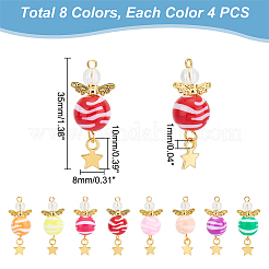 Round Striped Acrylic Pendants&nbsp;FIND-PH0008-85