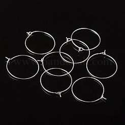 Silver Color Plated Brass Earring Hoops&nbsp;X-EC067-2S