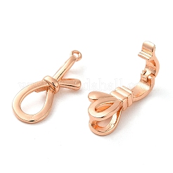 Rack Plating Brass Knot Fold Over Clasps&nbsp;KK-K349-12RG