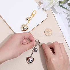 2Pcs 2 Colors Brass Heart Pendant Decorations&nbsp;HJEW-PH02507