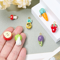 7Pcs 7 Styles Handmade Porcelain Pendants&nbsp;PALLOY-SW00138