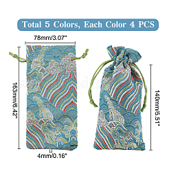 20Pcs 5 Colors Silk Pouches&nbsp;ABAG-PH0001-13