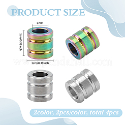 4Pcs 2 Colors Titanium Alloy Parachute Rope European Beads&nbsp;FIND-FG0005-42