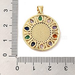 Rack Plating Brass Micro Pave Cubic Zirconia Pendants&nbsp;KK-P241-35G
