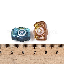 UV Plating Transparent Resin Enamel Beads&nbsp;RESI-L047-22