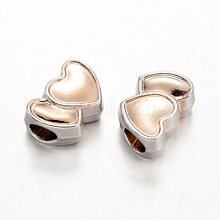 Heart Alloy European Large Hole Beads&nbsp;X-PALLOY-O065-28