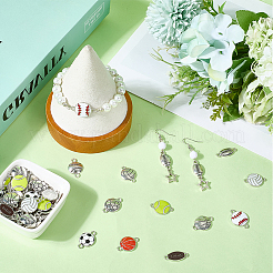66Pcs 11 Styles Sports Theme Alloy Enamel Connector Charms&nbsp;ENAM-SC0006-65
