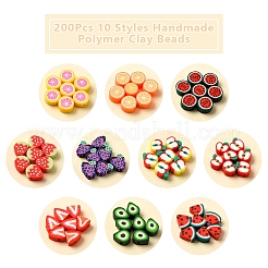 200Pcs 10 Styles Handmade Polymer Clay Beads&nbsp;CLAY-FS0001-40
