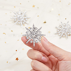 6Pcs Alloy Rhinestone Brooches&nbsp;JEWB-FH0001-45P
