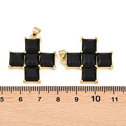Brass Micro Pave Cubic Zirconia Pendants&nbsp;KK-Z146-03G-03