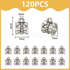 120Pcs Tibetan Style Alloy Tube Bails&nbsp;TIBE-UN0001-11