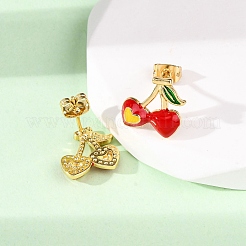 Brass Micro Pave Cubic Zirconia Stud Earrings&nbsp;LS-EJEW-D328-01G-01
