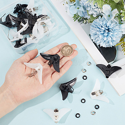 20Pcs 2 Colors Plastic & Iron Triangle Bow Tie Clips&nbsp;FIND-CY0002-36