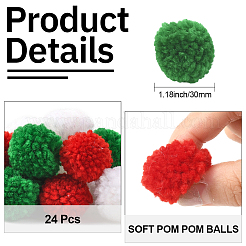 24Pcs 3 Colors Wool Soft Pompom Ball&nbsp;DIY-SC0031-30B