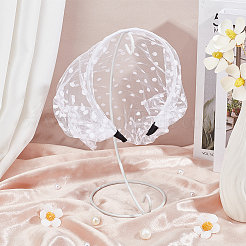 Polyester Mesh Veil Hair Bands&nbsp;OHAR-WH0021-63A