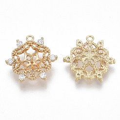 Brass Micro Pave Cubic Zirconia Peg Bails Pendants&nbsp;KK-S356-042G-NF