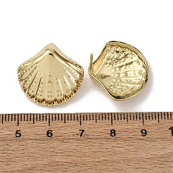 Brass Shell Shape Stud Earrings&nbsp;EJEW-H165-02B-G