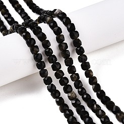 Natural Golden Sheen Obsidian Beads Strands&nbsp;G-N342-110
