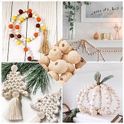 100Pcs 10 Style Unfinished Natural Wood European Beads&nbsp;WOOD-CW0001-03