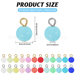 192Pcs 24 Styles Baking Paint Imitation Jade Glass Pendants&nbsp;PALLOY-GO00030