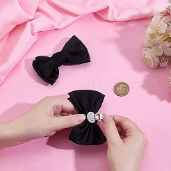 2Pcs Bowknot Satin Face with Iron Shoe Buckle Clips&nbsp;FIND-PH0028-06C