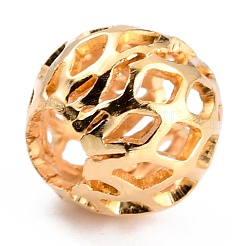 Long-Lasting Plated Hollowed Brass Beads&nbsp;KK-O133-002B-G