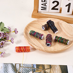 6 Rolls 6 Colors Flat Segment Dyed Waxed Cotton Cords&nbsp;YC-CY0001-02