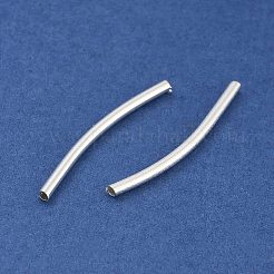 Brass Curved Tube Beads&nbsp;KK-B120-04C-S