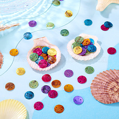 60Pcs 6 Colors Spray Painted Natural Akoya Shell Connector Charms&nbsp;BSHE-TA0001-18