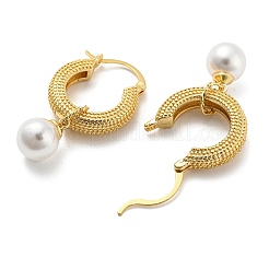 Plastic Imitation Pearl Hoop Earrings&nbsp;EJEW-G355-13G
