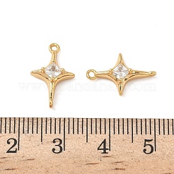 Brass Micro Pave Clear Cubic Zirconia Pendants&nbsp;KK-B160-30G