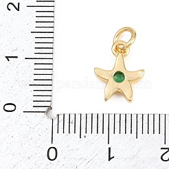 Brass Micro Pave Cubic Zirconia Pendants&nbsp;KK-H273-26G