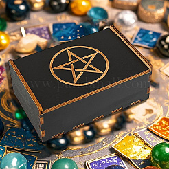 Rectangle Engraved Plywood Wooden Tarot Storage Boxes with Sliding Lid&nbsp;CON-WH20008-10B